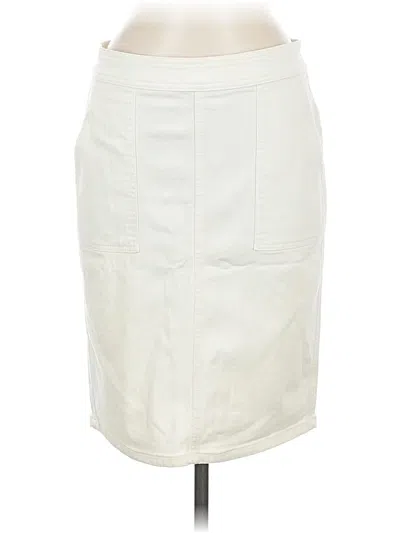 Pre-owned Lands' End Casual Skirt In White