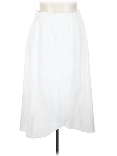 Pre-owned Lands' End Casual Skirt In White
