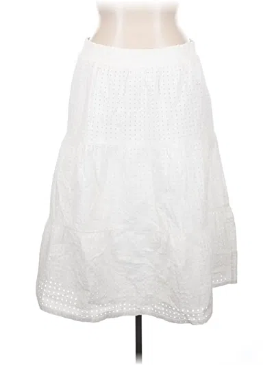 Pre-owned Lands' End Casual Skirt In White
