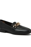 Lands' End Chain Leather Loafers In Black Leather
