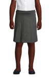 Lands' End Kids'  School Uniform Girls Ponte Pleat Skirt In Charcoal Heather