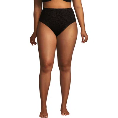 Lands' End Cheeky High Waisted Bikini Bottoms In Brown