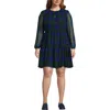 Lands' End Chiffon Above The Knee Adjustable Dress In Green