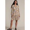 Lands' End Chiffon Above The Knee Adjustable Dress In Neutral