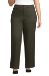 Lands' End Chino High Rise Rail Straight Leg Pants In Black