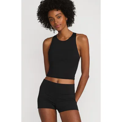 Lands' End Chlorine Resistant High Neck Racerback Midkini Swimsuit Top In Black