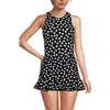 Lands' End Chlorine Resistant High Neck Racerback Midkini Swimsuit Top In Black
