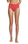 Lands' End Chlorine Resistant Mid Rise Classic Bikini Bottoms In Coral Bliss