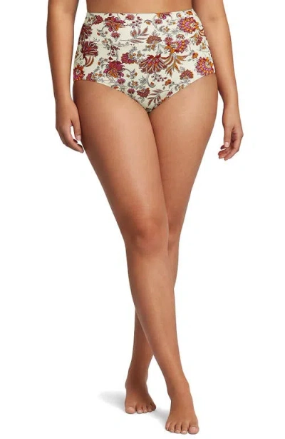 Lands' End Chlorine Resistant Pinchless High Waisted Bikini Bottoms In Brown
