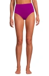 Lands' End Chlorine Resistant Pinchless High Waisted Bikini Bottoms In Crimson Rose