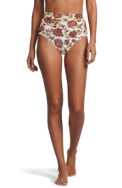 Lands' End Chlorine Resistant Pinchless High Waisted Bikini Bottoms In Multi