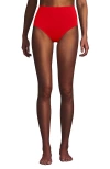 Lands' End Chlorine Resistant Pinchless High Waisted Bikini Bottoms In Red