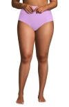 Lands' End Plus Size Pinchless High Waisted Bikini Bottoms In Wild Lilac