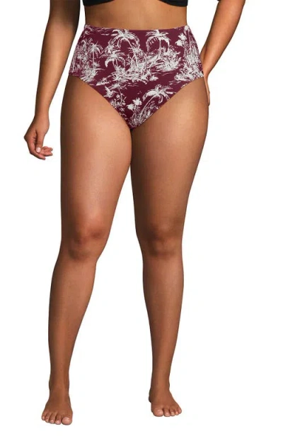 LANDS' END LANDS' END CHLORINE RESISTANT SMOOTHING CONTROL HIGH WAISTED BIKINI BOTTOMS