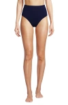 Lands' End Chlorine Resistant Smoothing Control High Waisted Bikini Bottoms In Deep Sea Navy