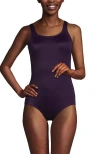 Lands' End Tugless One Piece Swimsuit In Blackberry