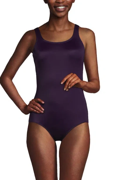 Lands' End Tugless One Piece Swimsuit In Blackberry