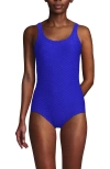 Lands' End Tugless One Piece Swimsuit In Electric Blue