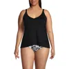 Lands' End Tulip Hem Tankini Top In Black