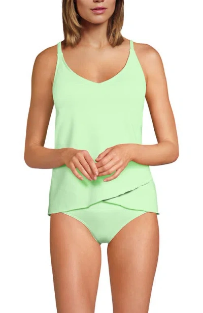 Lands' End Tulip Hem Tankini Top In Icy Mint Green