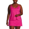 Lands' End Plus Size Dd-cup Chlorine Resistant V-neck Tulip Hem Tankini Swimsuit Top In Prism Pink