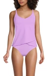 Lands' End Tulip Hem Tankini Top In Wild Lilac