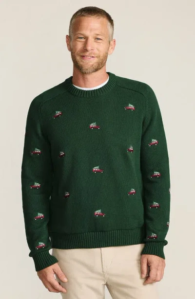 Lands' End Classic Cotton Drifter Signal Flags Crew Neck Sweater In Green