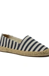 Lands' End Classic Espadrille Flats In Deep Sea Navy Stripe