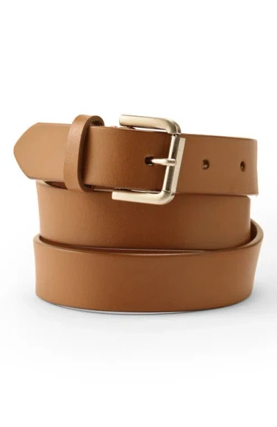 Lands' End Classic Leather Belt In Brown