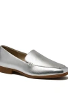 Lands' End Classic Leather Loafers In Silver Leather