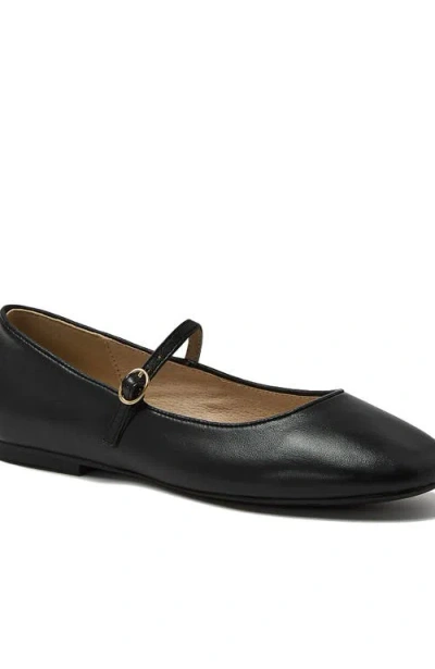 Lands' End Classic Leather Mary Jane Flats In Black