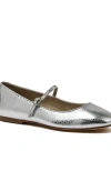 Lands' End Classic Metallic Mary Jane Flats In Silver