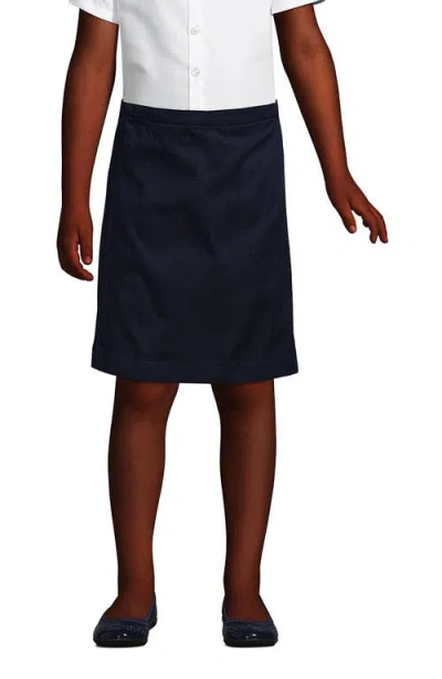 LANDS' END LANDS' END SCHOOL UNIFORM GIRLS BLEND CHINO SKORT TOP OF KNEE