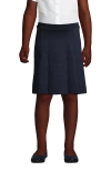 Lands' End Kids'  School Uniform Girls Ponte Pleat Skirt In Black