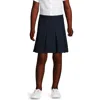 Lands' End Kids'  School Uniform Girls Solid Box Pleat Skirt Above Knee In Classic Navy