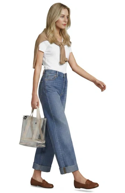 Lands' End Clear Tote In Pink