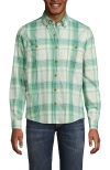 Lands' End Coastal Flannel In Ivory/bay Water Green Plaid
