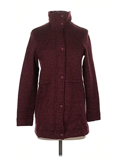 Pre-owned Lands' End Coat In Burgundy