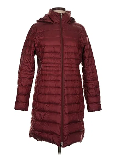 Pre-owned Lands' End Coat In Burgundy