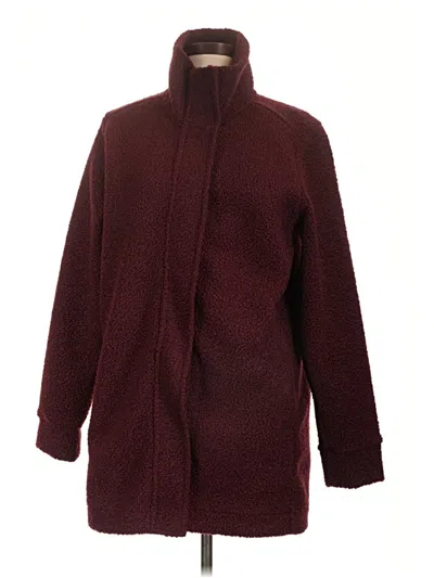 Pre-owned Lands' End Coat In Burgundy
