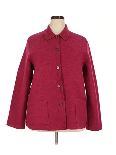 Pre-owned Lands' End Coat In Burgundy