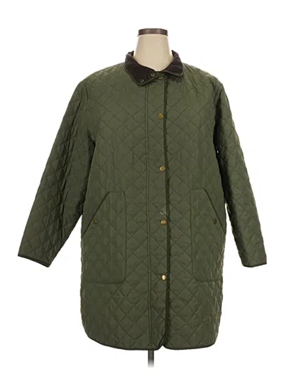 Pre-owned Lands' End Coat In Green