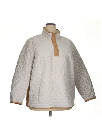 Pre-owned Lands' End Coat In Ivory