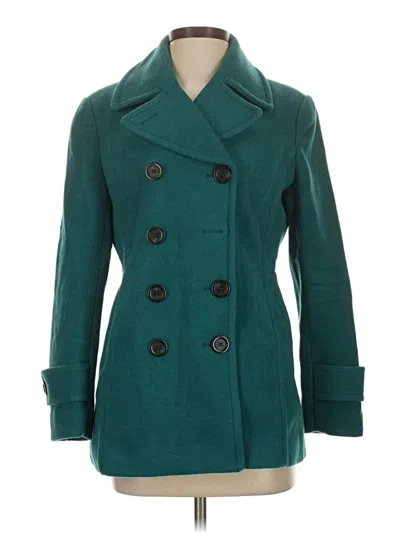 Pre-owned Lands' End Coat In Teal