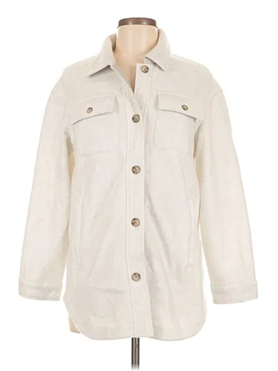 Pre-owned Lands' End Coat In White