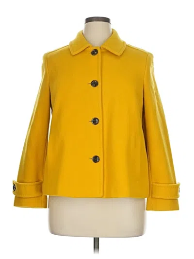 Pre-owned Lands' End Coat In Yellow