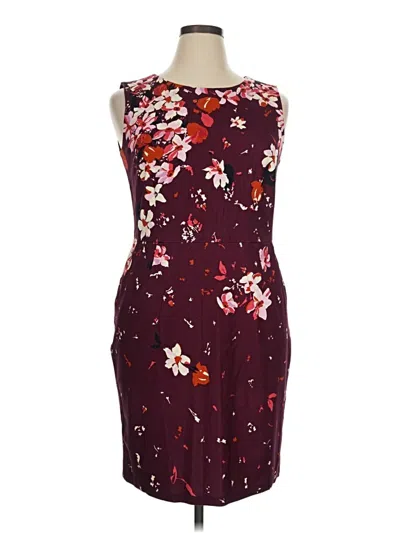 Pre-owned Lands' End Cocktail Dress In Burgundy