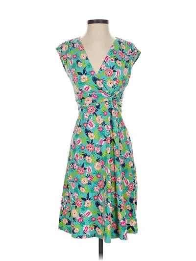 Pre-owned Lands' End Cocktail Dress In Green