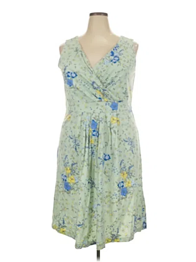 Pre-owned Lands' End Cocktail Dress In Green