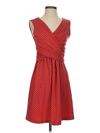 Pre-owned Lands' End Cocktail Dress In Red